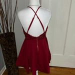 Luxxel  Deep Red Floral Halter Dress Photo 5