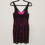 Sue Wong Black and Pink Lace Sleeveless Party Cocktail Dress Women's Size 6 Photo 1