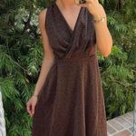 Free People Beautiful brown Y2K metallic midi dress Photo 0