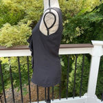 Tory Burch Silk Ruffle Front Sleeveless Black Top Blouse Sz 4 Photo 9