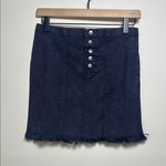 Chaser Blueberry Button Frayed Mini Skirt Size Small New With Tags Photo 0