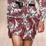 Isabel Marant Paisley Red Draped Mini Skirt Sz M Photo 0