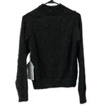 Sweet & Sinful Black Eyelash Knit Keyhole Front Mock Neck Sweater Womens Large Photo 9