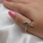 Minimalist Snake Wrap Ring Silver Photo 3