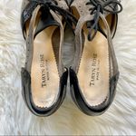 Taryn Rose  Vintage Style Leather and Suede Oxford Heels Black and Taupe/Grey 37 Photo 4