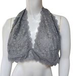NWT Beka Boutique Gray Floral Lace Haltet Bralette (3X) Gray Photo 5