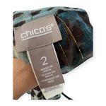 Chico's Chico’s | M | Animal Sheer 3/4 Sleeve Jacket Shimmery Pinstripes Coverup Kimono Photo 3