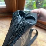 Brighton Black Leather Textured Shoulder Bag with Silver Hardware Photo 9