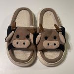 Cute Cartoon Cow Women’s 9.5 Slides House Shoes Brown Photo 0