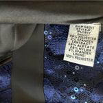 JAX Navy Black Sequin Lace Structured Cap Sleeve Knee Length Cocktail Dress 10 Blue Photo 7