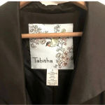Anthropologie Tabitha Blazer Jacket Black Silk Draped Collar Size 4 S Small Photo 3