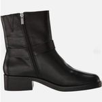 Lucky Brand  Black Leather Ankle Boots with Silver Buckle Size 6.5 Photo 2