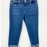 GB Womens Denim Fringe Hem Skinny Jeans Size 9 Festival Mid Rise Cropped Boho Photo 7