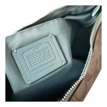 Coach Shoulder HANDBAG Khaki Coated Canvas Blue Cyan Leather Purse F29209 NWOT Photo 3