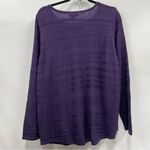 Croft & Barrow 1x plus size Purple Long Sleeve sweater textured knit pullover Photo 9