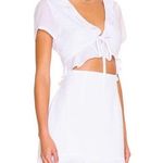 Revolve More To Come x White Mia Ruffle Tie Cut Out Mini Dress Medium Photo 0