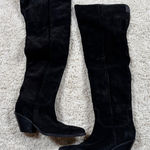 Sam Edelman Black Suede Over the Knee Boots Western Block Heel Size 6.5 Photo 0