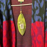 Farm Rio  Oversized Mixed Leopard Print Open Front Cardigan(Size Small) Photo 7
