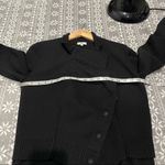 SOH Black Moto Cashmere/Cotton Blend Jacket/Cardigan With Leather Elbow Patch M Black Size M Photo 11