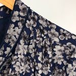 Madewell Silk Blue Shirtdress Newsprint Floral Above Knee Button Dress size 8 Photo 5