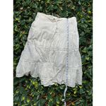 Vintage Bohemain Cottagecore 100% Cotton White Midi Flowy Skirt Size Medium Photo 9