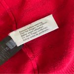 European Cardigan Sweater Medium Red Silver Metallic Stripe Clean‎ Girl Pullover Photo 9