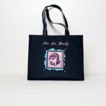 Nordstrom “Live For Beauty”Purse Bag Black Pink Satin Lining Vintage Photo 2