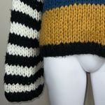 BLANK NYC Wool Mix Crochet Multicolor Colorblock & Striped Chunky Sweater Photo 3