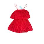Exlura Women's Red Spaghetti Strap Pleated romper Size Large Photo 3