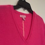Lilly Pulitzer Hot Pink Vneck Cashmere Side Slit Sweater Photo 3