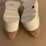 Karl Lagerfeld  beige suede pearl stud platform shoes size 9.5 Photo 6