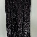 Diane Von Furstenberg  Sequin Pants Wide Leg Trousers Rhiannon Black Party Formal Photo 8