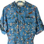 Carolina K Pant Floral Jacquard Jumpsuit Pantsuit Medium Blue Photo 2