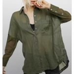 Free People Rainbow Rays Oversized Top Army Green - Size - Small Photo 0