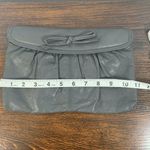 Vintage Antonia Women's Gray Small Genuine Leather Bow Clutch Purse Handbag Photo 9