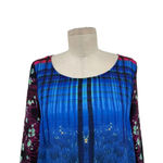 Clover Canyon Blue Floral Blooms Long Sleeve Blouse Size Small Photo 1