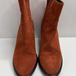 Garnet Hill  Size 7 Booties Orange Suede Ankle Boots Zip Italy Leopard Women’s Photo 3