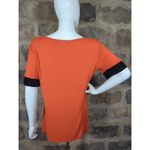 Sarin‎ Mathews Top Orange Black Short Sleeve Round Neck Woman's Size Medium Photo 4