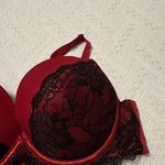 Cacique  Sz 40B Red With Black Lace Padded Underwire Bra Photo 3