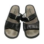 Alegria  Women's Sandals Adjustable Metallic Black Strap Size 10 Photo 0