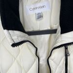 Calvin Klein Women's Puffer Vest White Mock Neck Zippered XS Jacket Preppy Fall Photo 7
