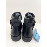 Easy Street Easy Streets Booties Size 5 Black Block Heel Faux Fur Lug Outsole Faux Leather Photo 4