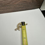 Vintage Gerry’s Rhinestone Horse Shoe With Riding Crop Brooch Pin Gold Tone Photo 2