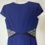 Jill Stuart Jill  blue lace cutout vneck plunge maxi bodycon gown dress size 0 XS Photo 6
