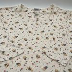Disney Vintage Winnie the Pooh Floral Top Cotton Henley Pajama Shirt Women’s XL Photo 5