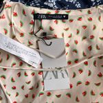 ZARA Off White Watermelon Fruit Print Strappy Backless Crop Top Photo 9