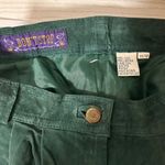 Vintage Shorts Women Emerald Green Leather Pleated Suede Flat Lay waist 14 inch Size 12 Photo 2