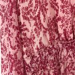 RD Style Pink Print Sheer Long Sleeve Smocked Waist Mini Dress size Large Photo 5