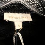 Jennifer & grace button down blouse shirt embroidered black size S cotton Photo 2