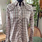 Vintage 70s Lady DJ by Dickson Jenkins Earth Tone Plaid Pearl Snap Western Shirt Size undefined Photo 0